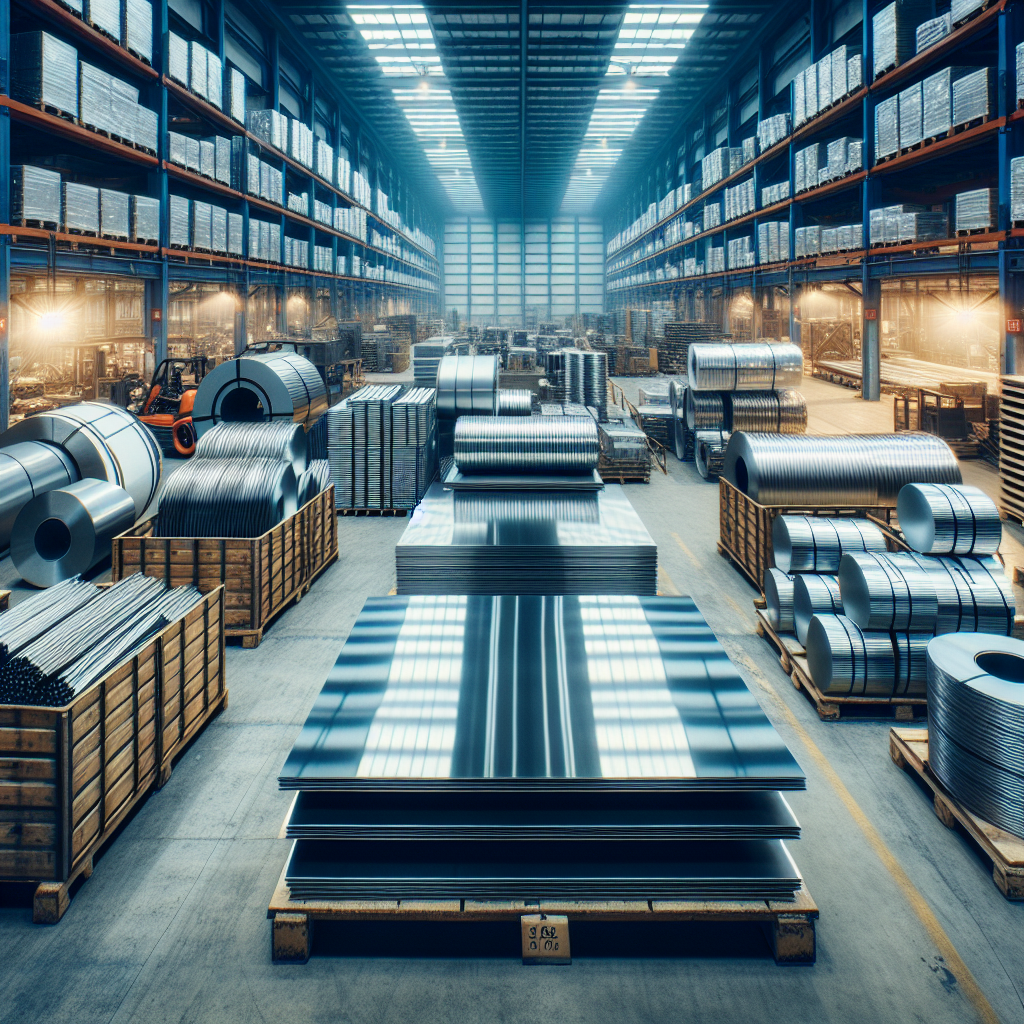  steel products in a warehouse